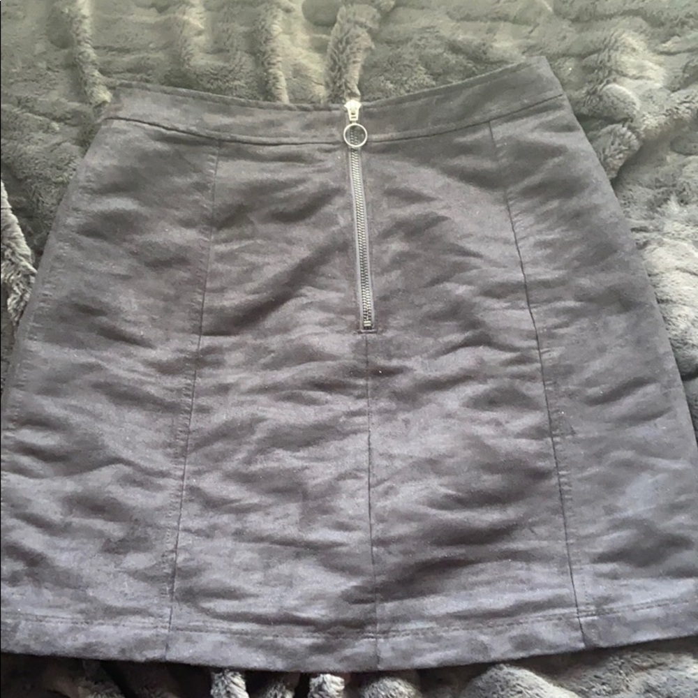 Black suede mini skirt